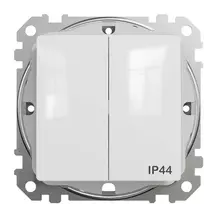 Jungiklis SCHNEIDER SEDNA DESIGN, 2 klav., IP44, balt.spalv.