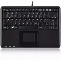 Klaviatūra Perixx Perixx PERIBOARD-510 H PLUS UK, mini USB klaviatūra, touchpad, hub, juodas