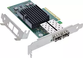 Exsys „InLine®“ dvigubas 10 gigabitų tinklo adapteris, 2x SFP+, PCIe x8, įskaitant žemo profilio pagrindinę plokštę