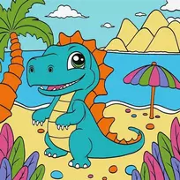 Norimpex Paveikslas skaičiais - Juokingas dinozauras 25x25cm