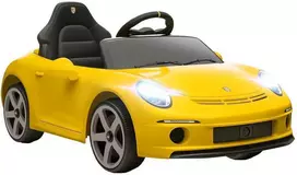 AIYAPLAY Elektrinis važiavimo automobilis vaikams, su nuotolinio valdymo pulteliu, muzika, garso signalu, USB, saugos diržu, 3-5 metų amžiaus, geltonas