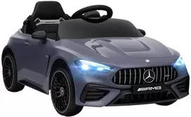 AIYAPLAY Vaikiškas elektrinis automobilis, Mercedes dizaino, su 12V varikliais, nuotolinio valdymo pultu, LED žibintais, muzika, vaikams nuo 3 iki 6 metų, pilkas