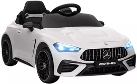 AIYAPLAY Elektrinis automobilis vaikams, Mercedes dizainas, 12V varikliai, nuotolinio valdymo pultelis, LED žibintai, muzika, vaikams nuo 3 iki 6 metų, Baltas