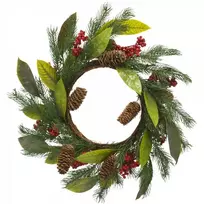 Saska Christmas dekoratyvinis pu kalėdinis vainikas 43 cm