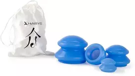 Silikoninės taurės masažui Habys 4 vnt. mėlynos