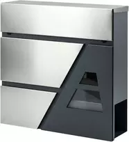 Aosom Pašto dėžutė, 37x10x37 cm, tamsiai pilka, metalas