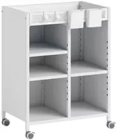 Aosom Knygų lentyna, 53x34x69.5 cm, Balta, Metalas