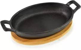 Allesken LUXE Mini ketaus troškintuvas ant lentos 22x12x3cm ovalus 300ml