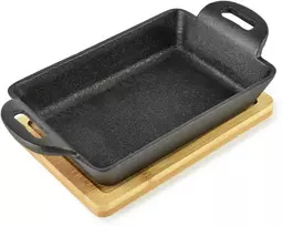 Allesken LUXE Mini ketaus troškintuvas ant lentos 19x11x3cm stačiakampis 280ml