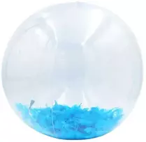 Pripučiamas papludimio kamuolys su plunksnomis, 40 cm