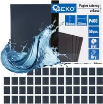 Geko Vandens pagrindo švitrinis popierius – lapas 230x280 mm P600 (50/1000)