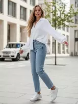Moteriški muslino balti marškiniai Musline