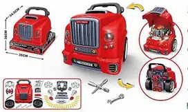 Malplay Žaislinis automobilio meistro sunkvežimio variklio išardymo rinkinys su vairavimo simuliatoriumi, garsais ir šviesomis