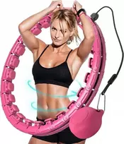Sportinis Hula Hoop lankas su svoriu lieknėjimui ir treniruotėms namuose – rožinis