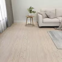 Grindų lentos 5,11 m² 55 pcs PVC Balta ir medžio spalva