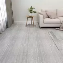 Grindų lentos 5,11 m² 55 pcs PVC Šviesiai pilka ir balta.