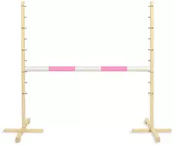Šuolių kliūtis vaikiška šviesiai rožinė medinė 120 cm