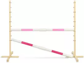 Šuolių kliūtis hobby horse 160 cm rožinė su dviem kartelėmis