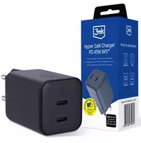 3mk Hyper Charger PD 45W GaN AVS QC4+ PPS AFC FCP DCP 2C Juodas