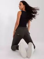 Tamsios chaki spalvos sportinės kelnės