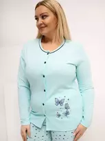 Pižama moterims su drugeliais mėtinės spalvos