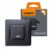 Potinkinis įkrovimo lizdas greitas krovimas 20W (USB-A + USB-C), Videx Binera, juodas grafitas, IP20 VF-BNCHRUC20-BG – 20W greitas įkrovimas telefonų ir planšečių baterijų atkūrimui