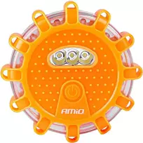 Įspėjamoji LED lemputė automobiliui, 12+3 SMD, 650 mAh, raudona, su akumuliatoriumi AMIO-04673