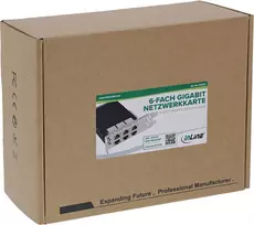Tinklo plokštė InLine ® 6 kartų Gigabit tinklo plokštė 6x RJ45 1Gb/s PCIe x4