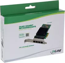 Tinklo plokštė „InLine“ ® Quad Gigabit tinklo plokštė 4x RJ45 1Gb/s PCIe x4
