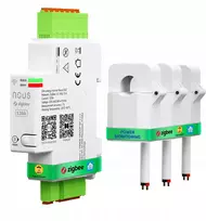 Nous NOUS D4Z „ZigBee“ energijos monitorius 120 A, įskaitant 3 fazių gnybtus / „ZigBee 3.0“
