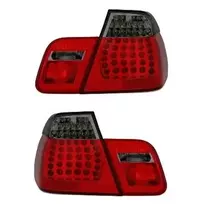Mtuning BMW 3 E46 Facelift galiniai LED žibintai su raudonu dūminiu fonu