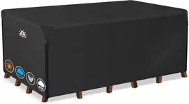Zettum stačiakampis lauko baldų uždangalas 196x140x73 cm, atsparus vandeniui, 600D Oxford, PFC-RG-76-BLK
