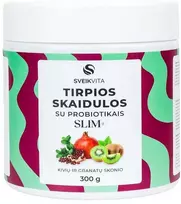 Tirpios skaidulos su probiotikais SLIM+ – kivių ir granatų skonio, 300g, SVEIKVITA