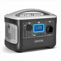 Nešiojama maitinimo stotelė 600W, 493Wh LiFePO4 saulės generatorius, 7 išvesties prievadai, atsarginis maitinimo šaltinis namams ir stovyklavimui, nešiojamas akumuliatorius