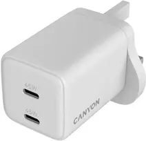 CANYON Įkroviklis jungiama į tinklą CU45AC GaN 45W 2xPD UK Balta