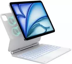 4Kom Dėklas Typecase Edge su klaviatūra do iPad Air 11" 2024/2025 balta