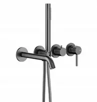 5039-411-61 / KFA / MOZA / Rinkinys WANNOWY PODTYNKOWY Z BATERIĄ 3-OTW, 2-FUNK GUN METAL Pilkas PVD /