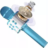 Mikrofonas ExtraLink Mikrofonas karaoke su głośnikiem pašvietimas RGB Mėlynas