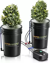 Mars Hydro giluminė hidroponinė DWC auginimo sistema, 2 × 5 galonų, 8 W oro pompa