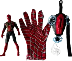Pirštinė-šaudyklė su šoviniais ir Figūrėle Žmogus Voras (Spiderman)