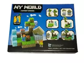 Minecraft magnetinis blokelių / kaladėlių rinkinys - 50 vnt
