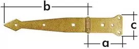 Vartų vyriai Domax 612301/816301, 30 cm, 0,2 cm, aukso spalvos.