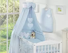 Vaikiška lovos užuolaida Hanging Hearts, mėlyna