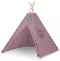 Vaikiška tipi palapinė su dekoratyvinėmis plunksnomis, pastelinė violetinė