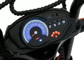 Vaikiškas elektrinis motociklas su 300W varikliu, LED žibintais, Bluetooth, nuo 3 metų, juodas