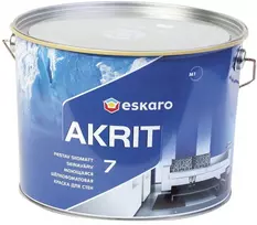 Sienų dažai ESKARO AKRIT 7, šilko matiniai, baltos sp., A bazė, 9,5 l