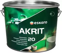 Sienų dažai ESKARO AKRIT 20, pusiau matiniai, baltos sp., A bazė, 9,5 l