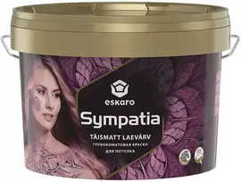 Prailginto džiūvimo lubų dažai ESKARO SYMPATHIA, visiškai matiniai, baltos sp., 2,85 l