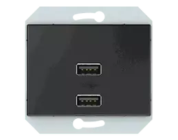 USB maitinimo lizdas QR1000, 2 vietų, 5V DC 3,4 A, antracitas