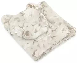 Antklodė su pagalve kūdikiui, 2 dalių komplektas, peonijų raštas, smėlio spalva